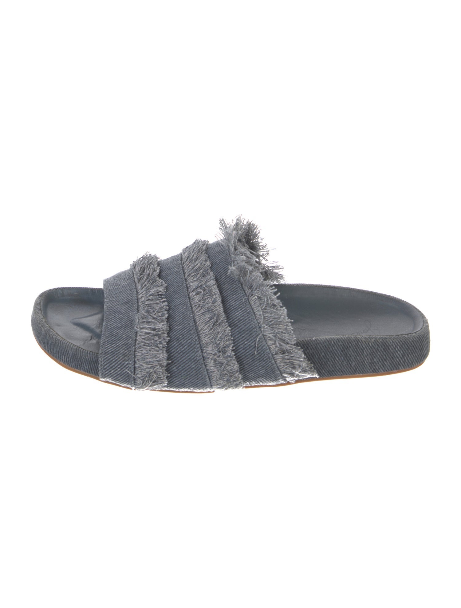 Joie Denim Fringe Trim Accent Slides