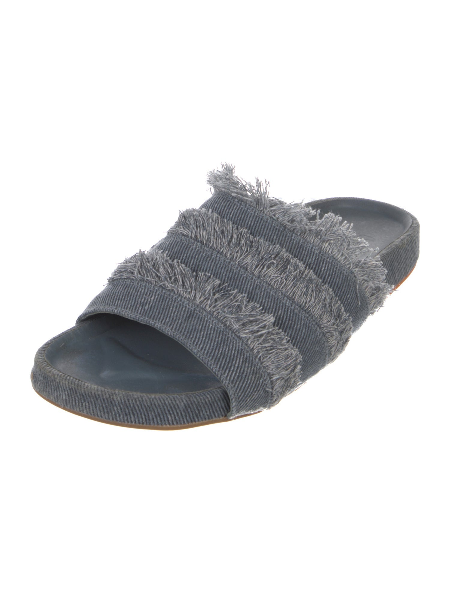 Joie Denim Fringe Trim Accent Slides