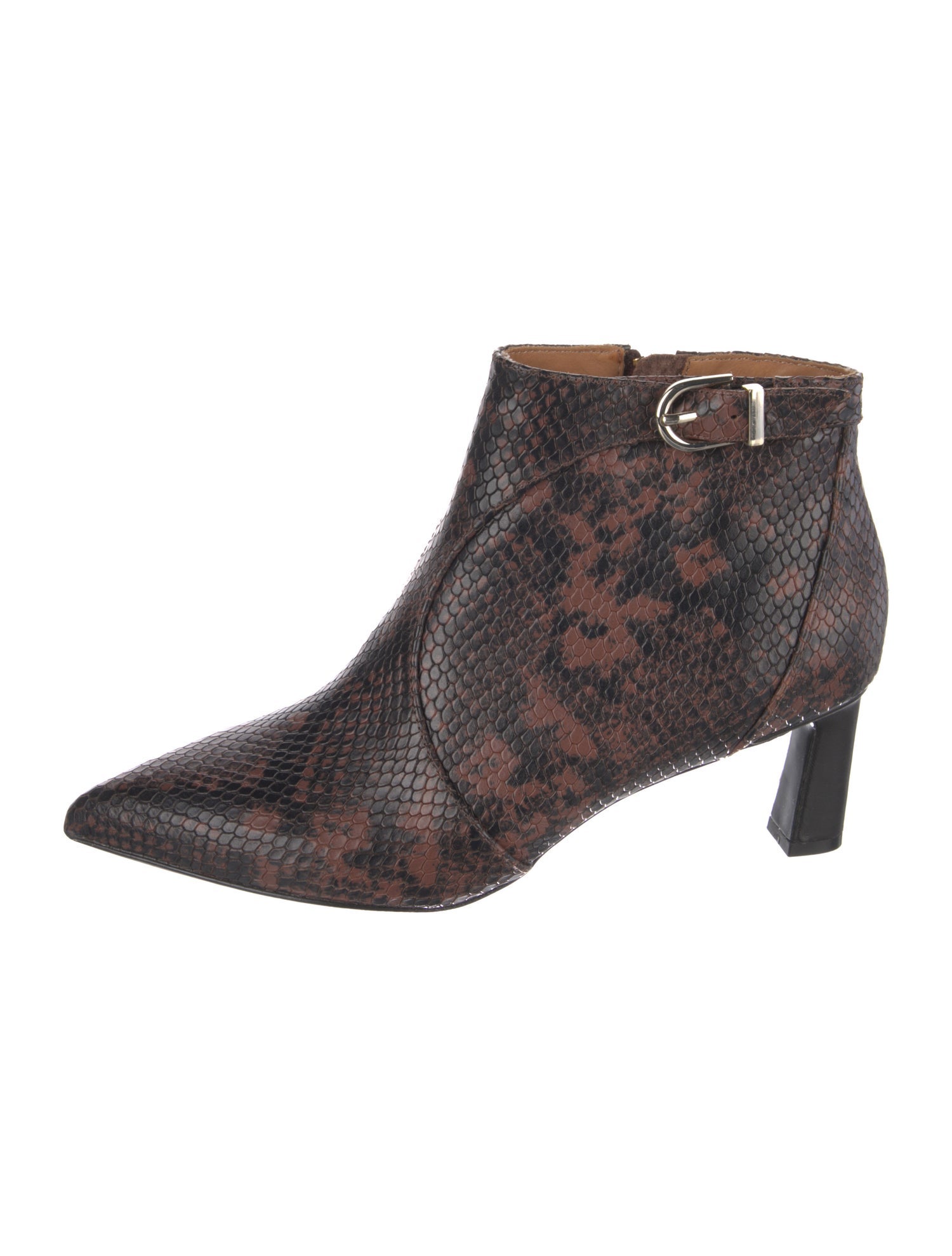 Joie Embossed Leather Animal Print Boots
