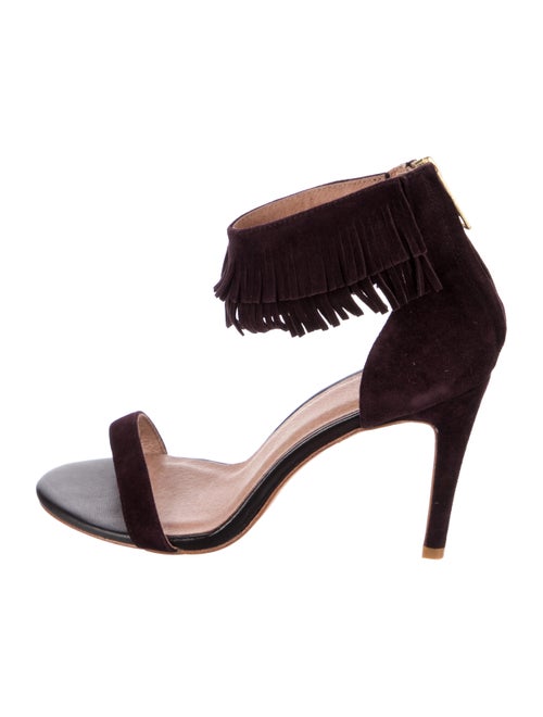 Joie Suede Fringe Trim Accent Sandals