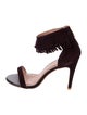 Joie Suede Fringe Trim Accent Sandals