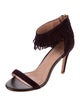 Joie Suede Fringe Trim Accent Sandals