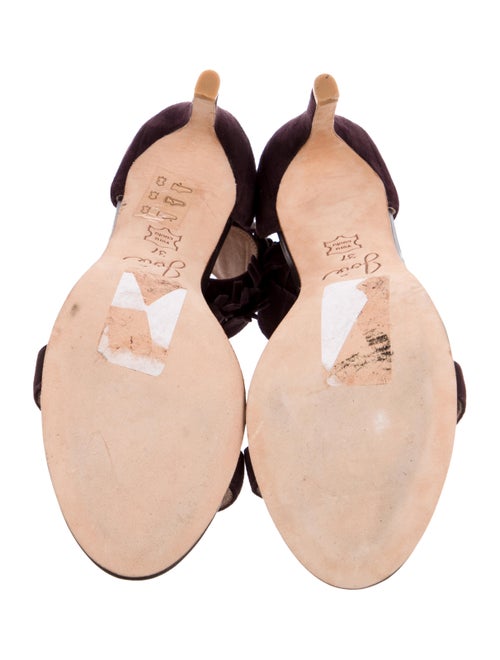 Joie Suede Fringe Trim Accent Sandals