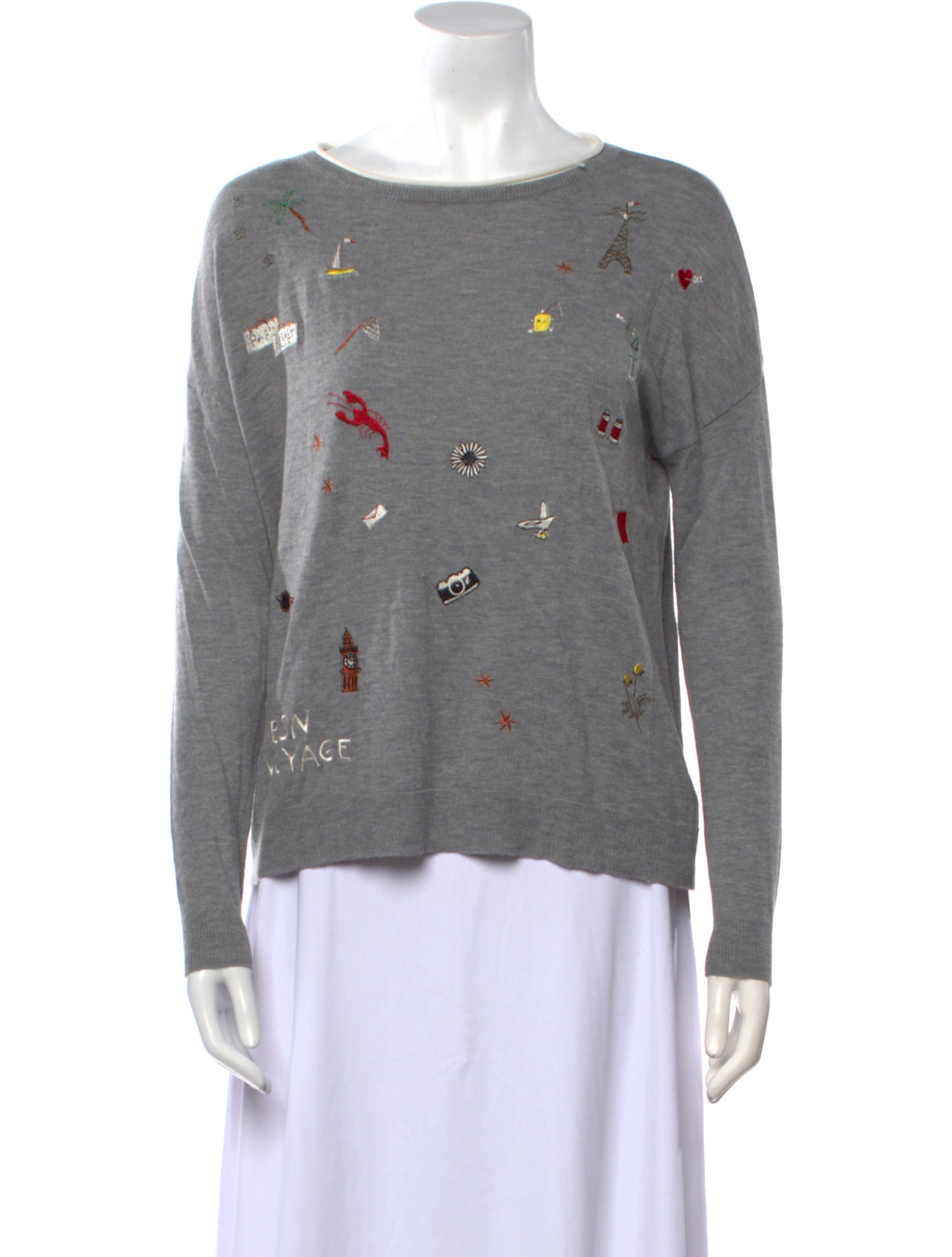 Joie Printed Crew Neck Sweater