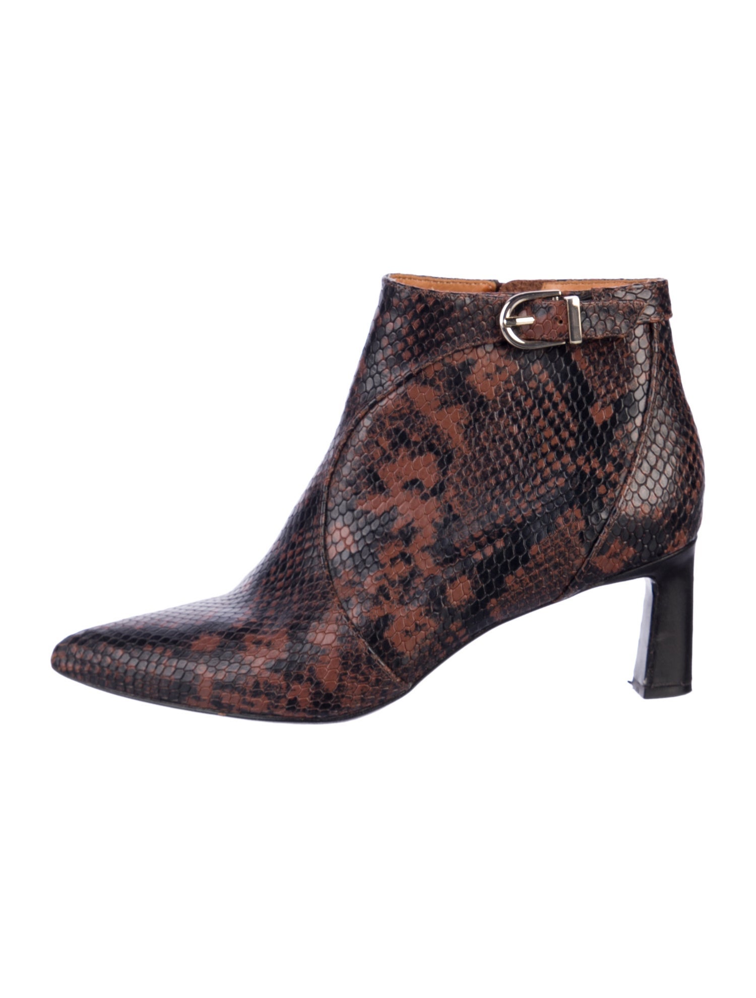 Joie Leather Animal Print Boots