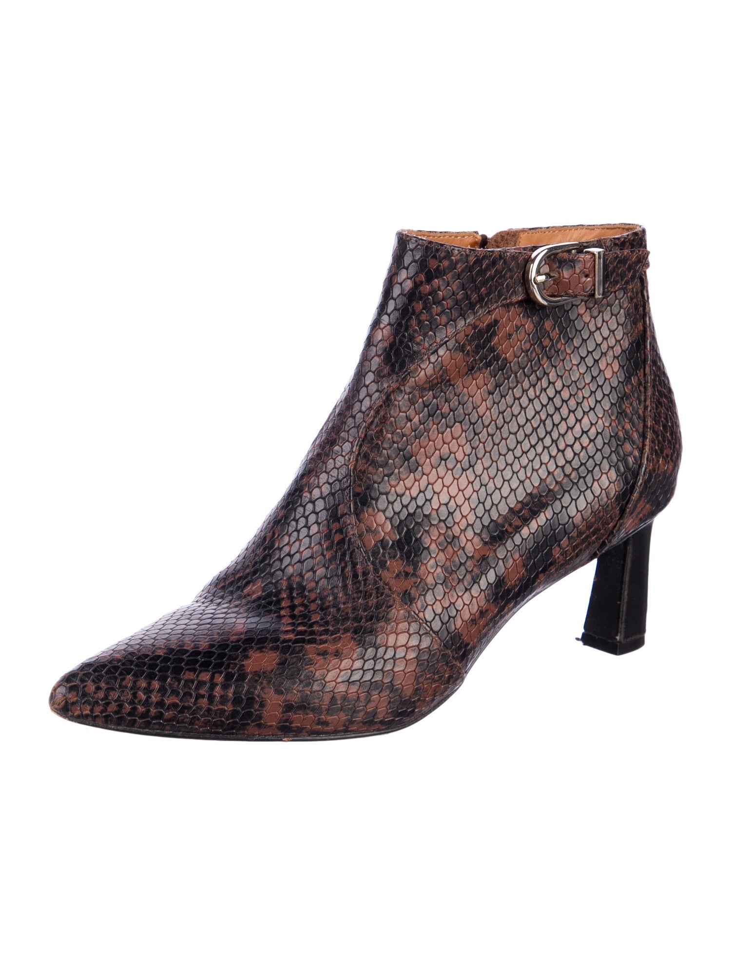 Joie Leather Animal Print Boots