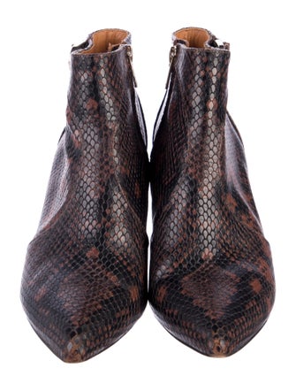 Joie Leather Animal Print Boots