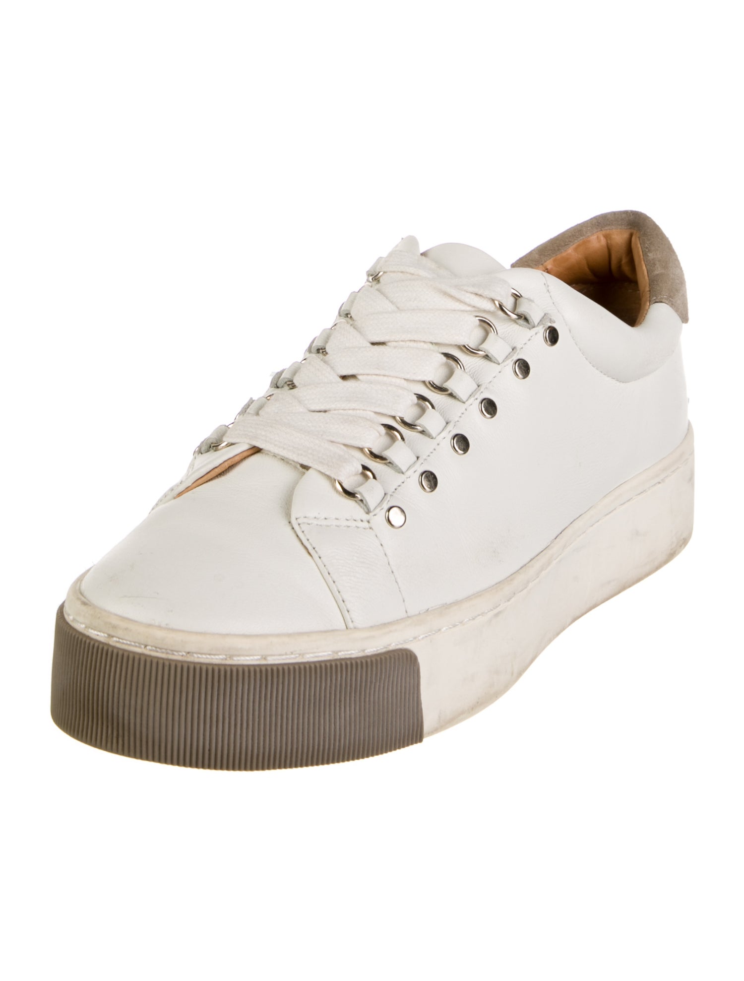 Joie Leather Studded Accents Sneakers