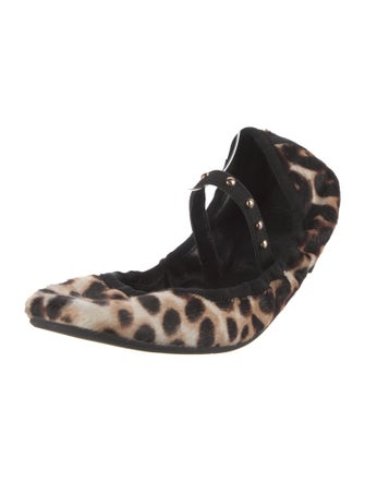 Joie Ponyhair Animal Print Mary Jane Flats