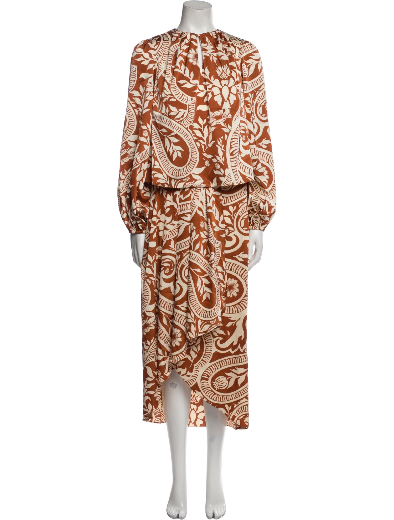 Joie Paisley Print Ruffle Embellishment Skirt Set w/ Tags