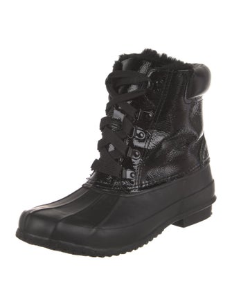 Joie Patent Leather Combat Boots