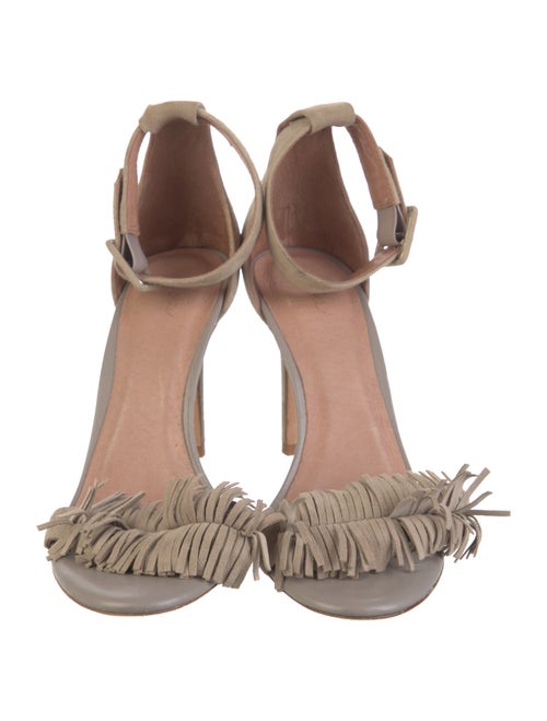 Joie Suede Fringe Trim Accent Sandals