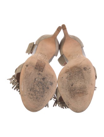 Joie Suede Fringe Trim Accent Sandals