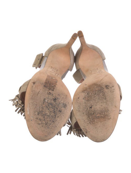 Joie Suede Fringe Trim Accent Sandals