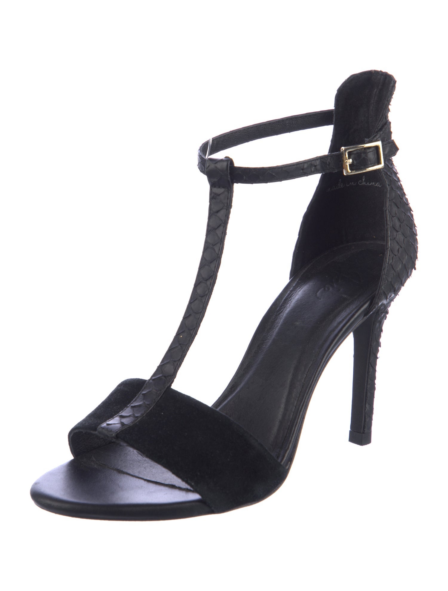 Joie Snakeskin T-Strap Sandals