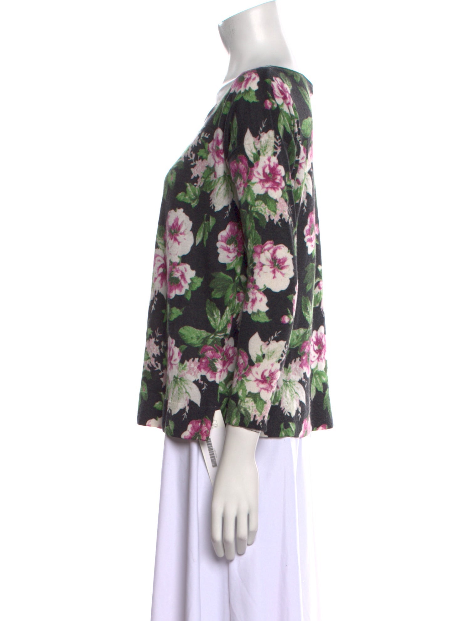 Joie Floral Print Scoop Neck Sweater