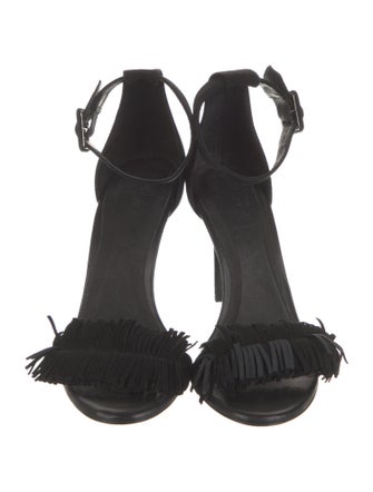 Joie Suede Fringe Trim Accent Sandals