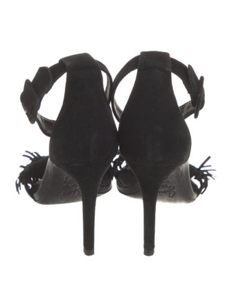 Joie Suede Fringe Trim Accent Sandals