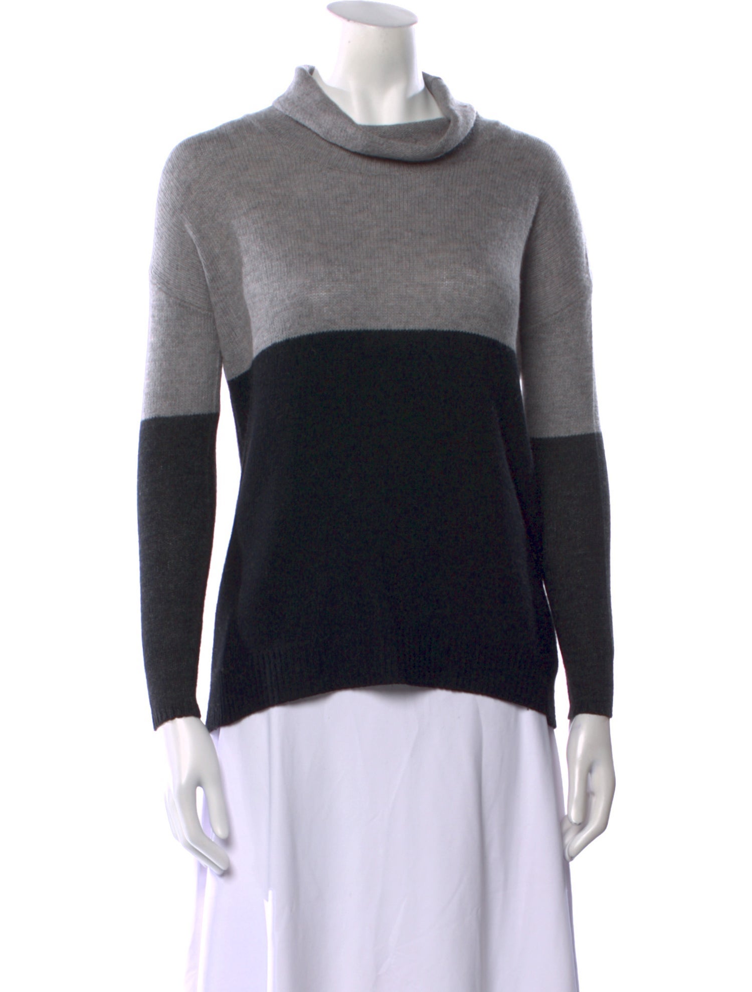 Joie Colorblock Pattern Turtleneck Sweater
