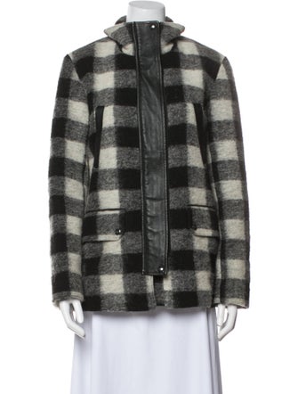 Joie Wool Plaid Print Coat