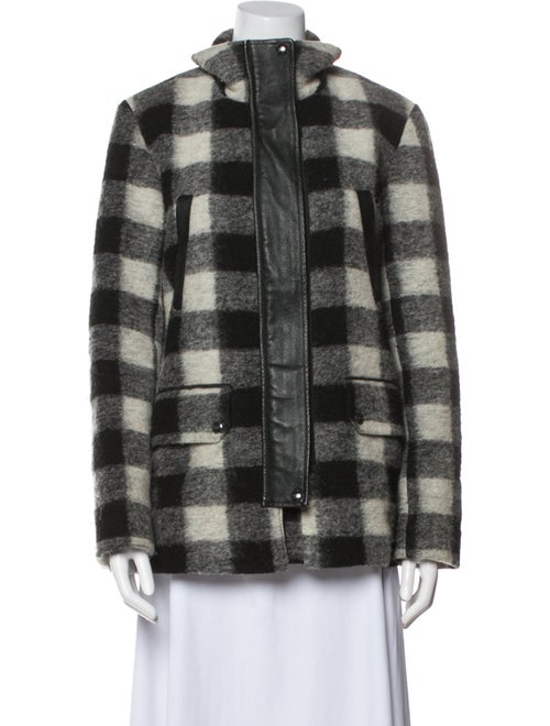 Joie Wool Plaid Print Coat