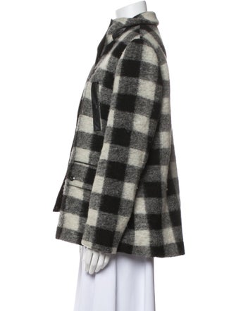 Joie Wool Plaid Print Coat