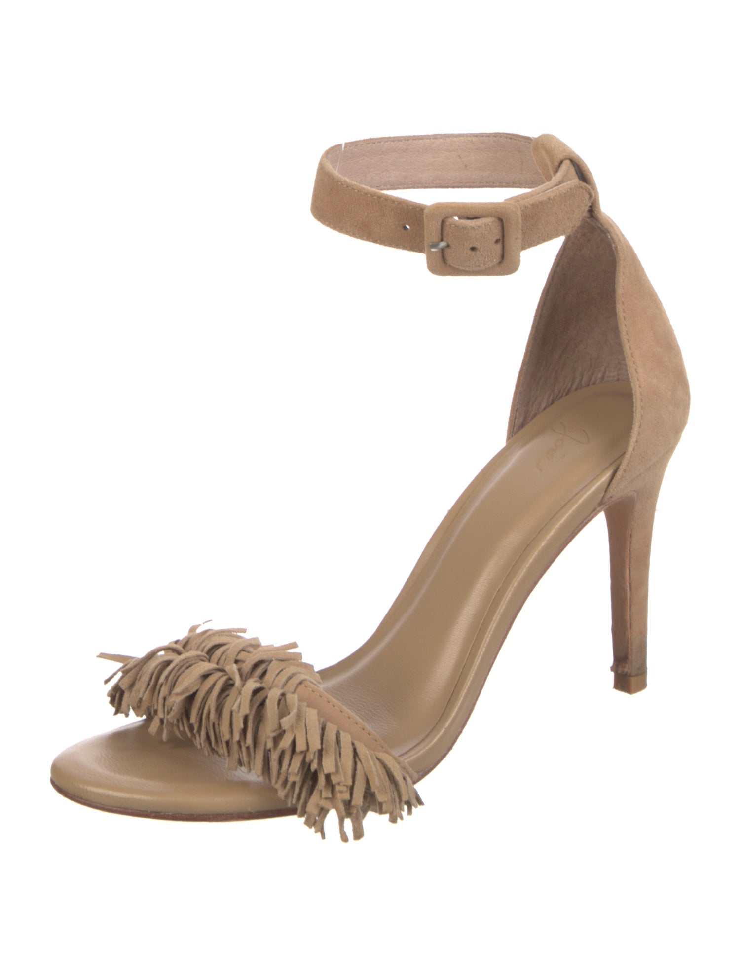 Joie Suede Fringe Trim Accent Sandals