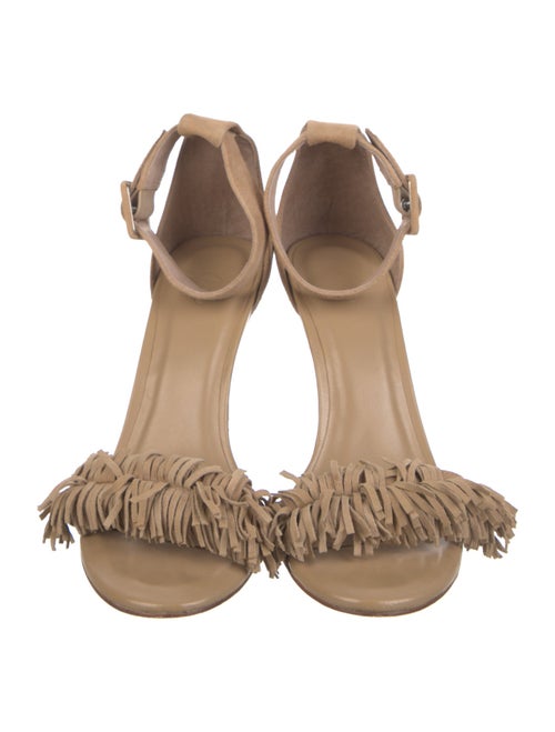 Joie Suede Fringe Trim Accent Sandals