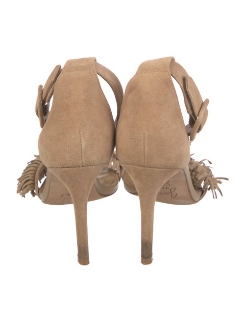 Joie Suede Fringe Trim Accent Sandals