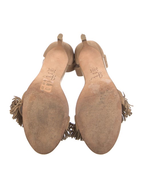 Joie Suede Fringe Trim Accent Sandals