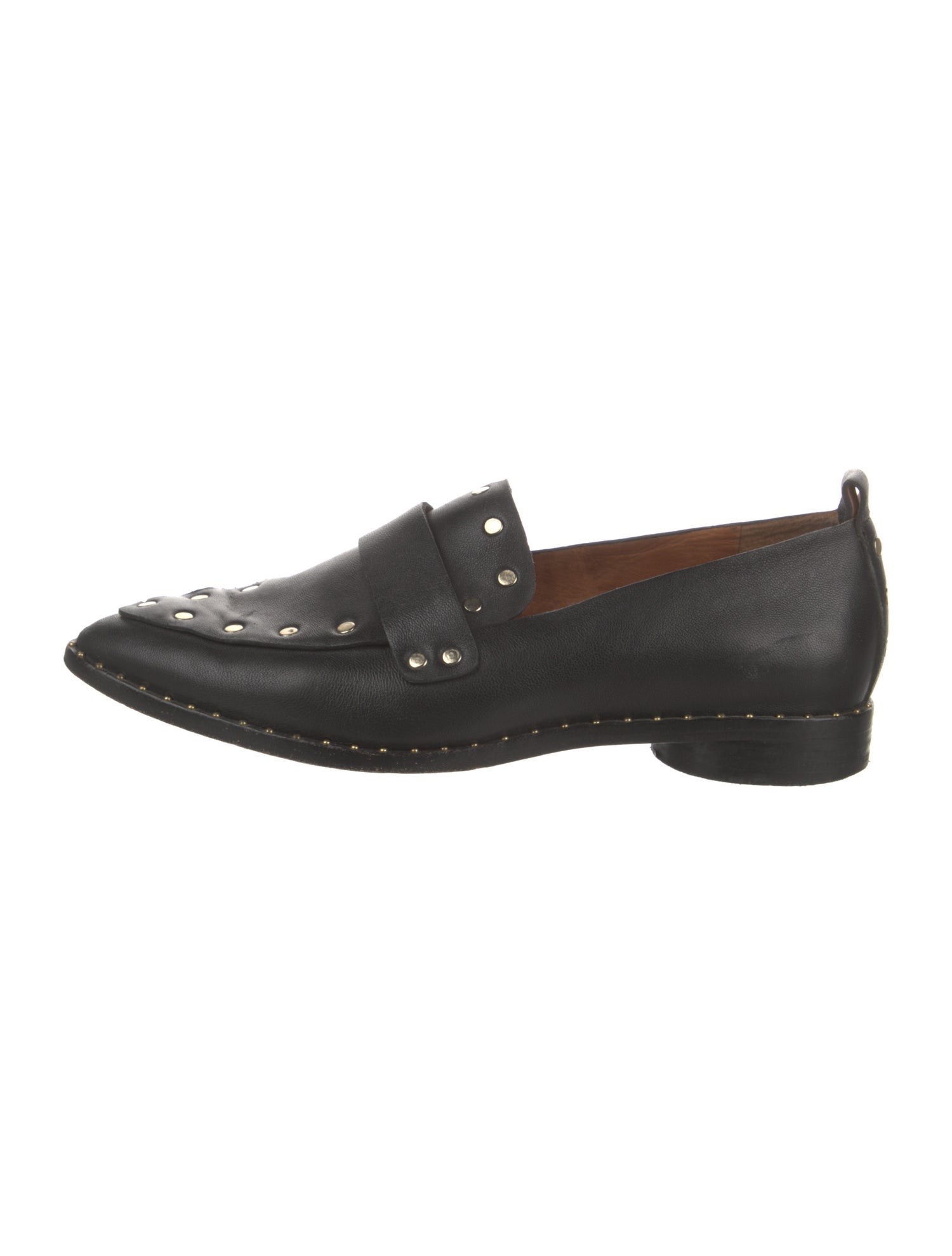 Joie Leather Studded Accents Loafers