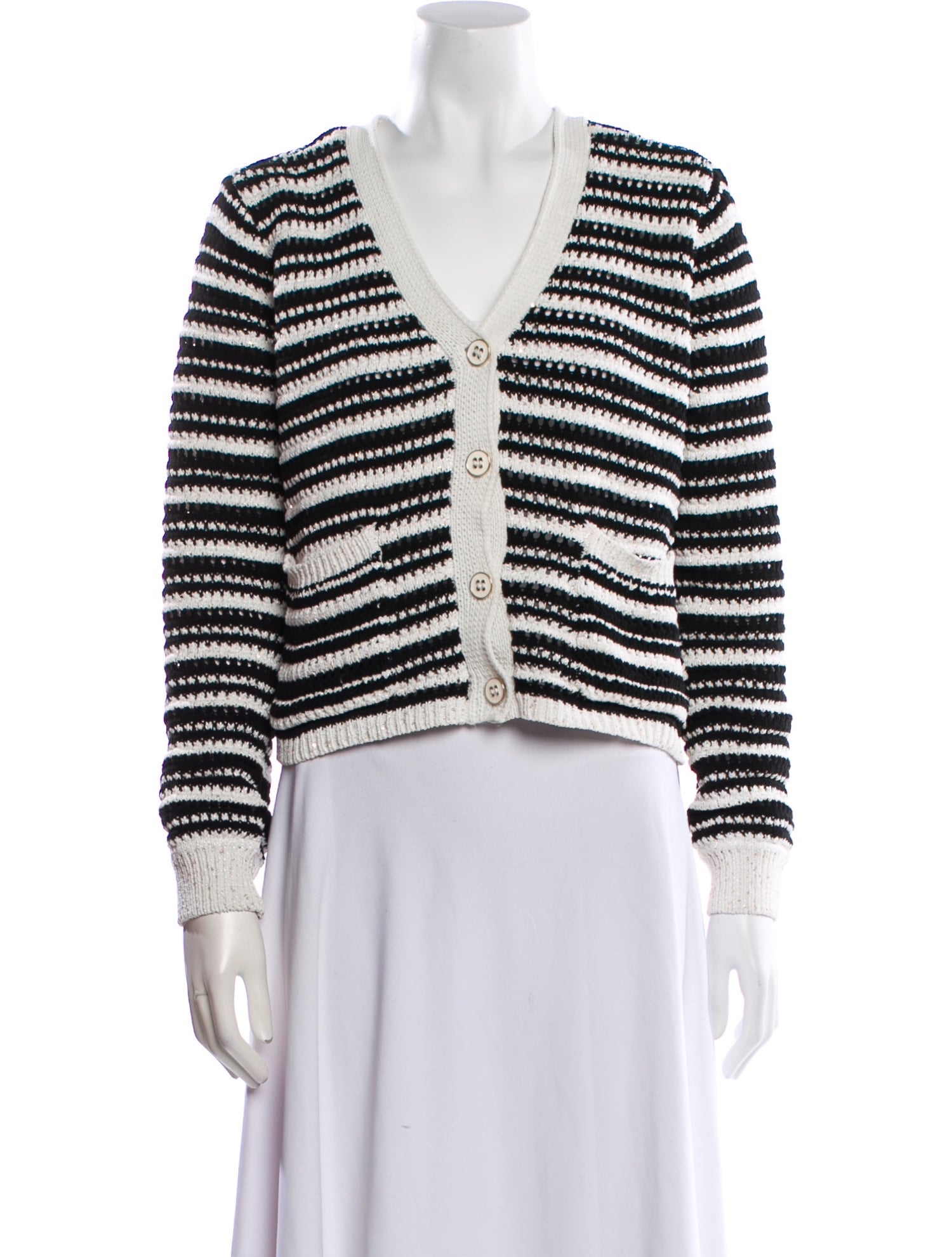 Joie Striped V-Neck Sweater