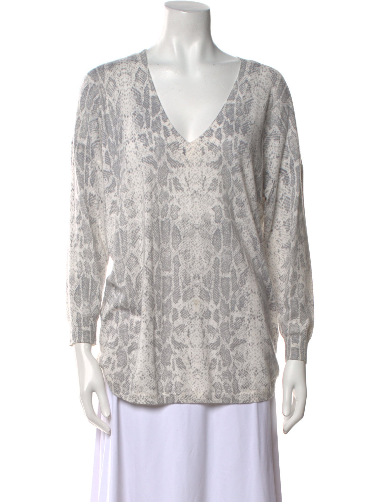 Joie Printed V-Neck Sweater