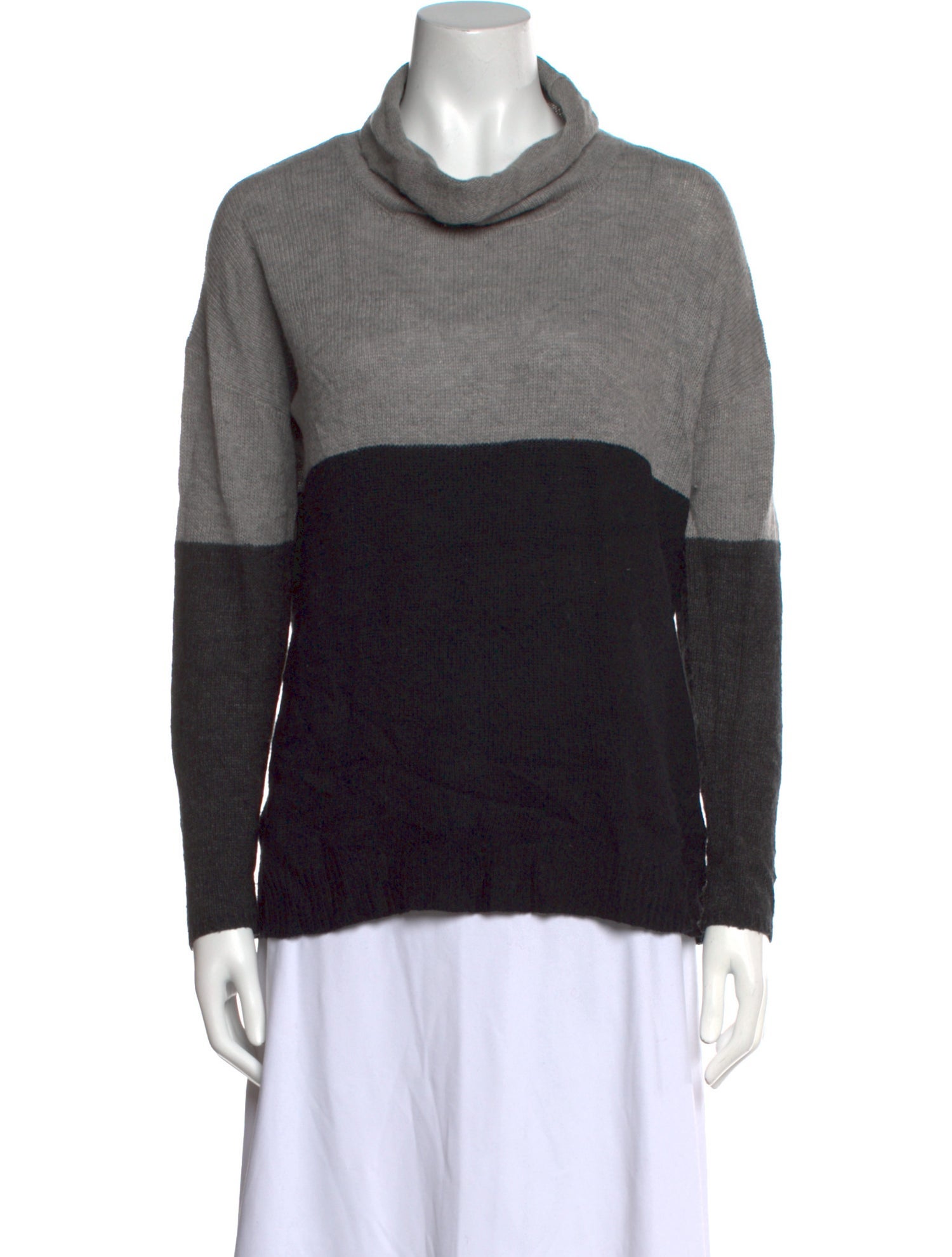 Joie Colorblock Pattern Turtleneck Sweater
