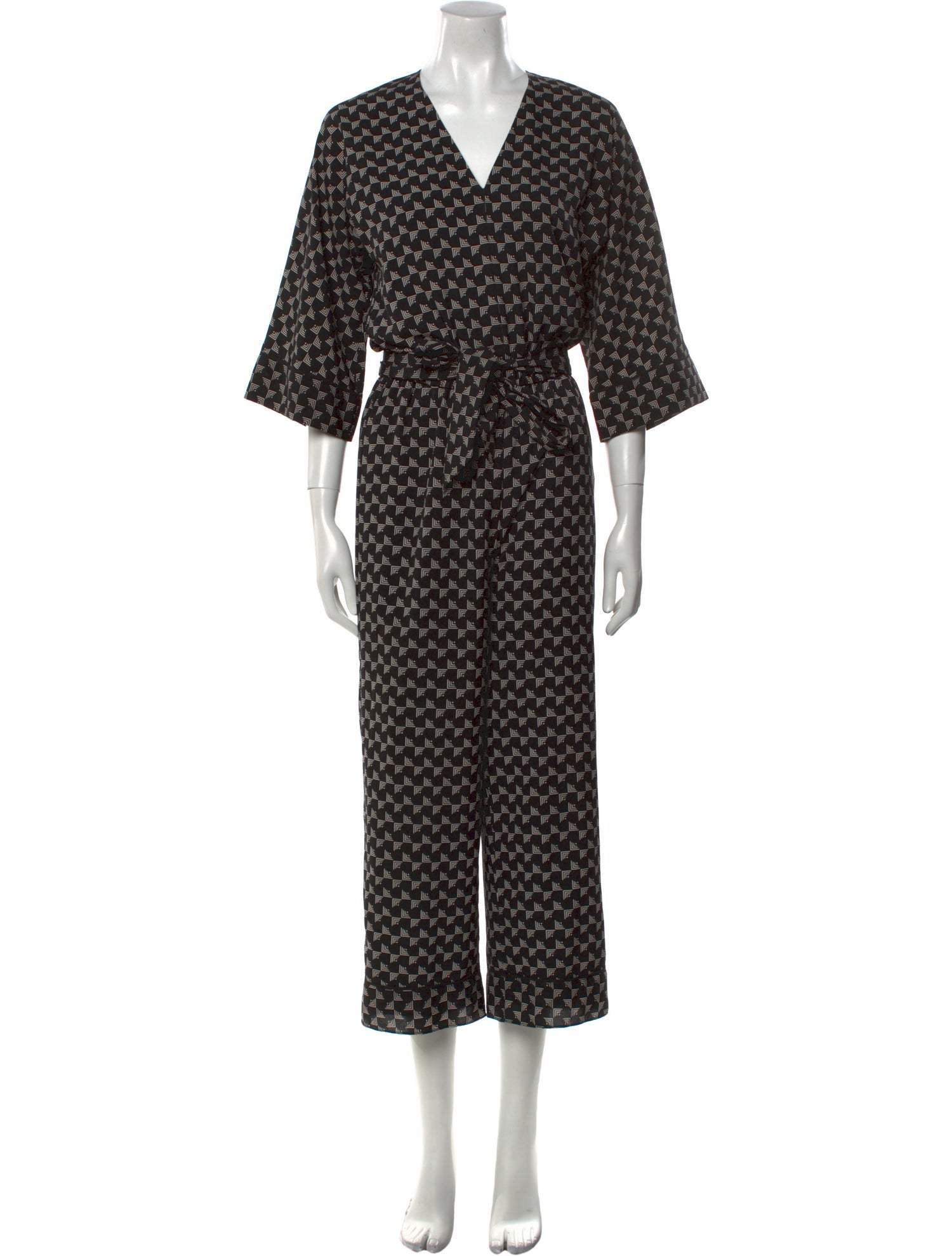 Joie Printed V-Neck Jumpsuit