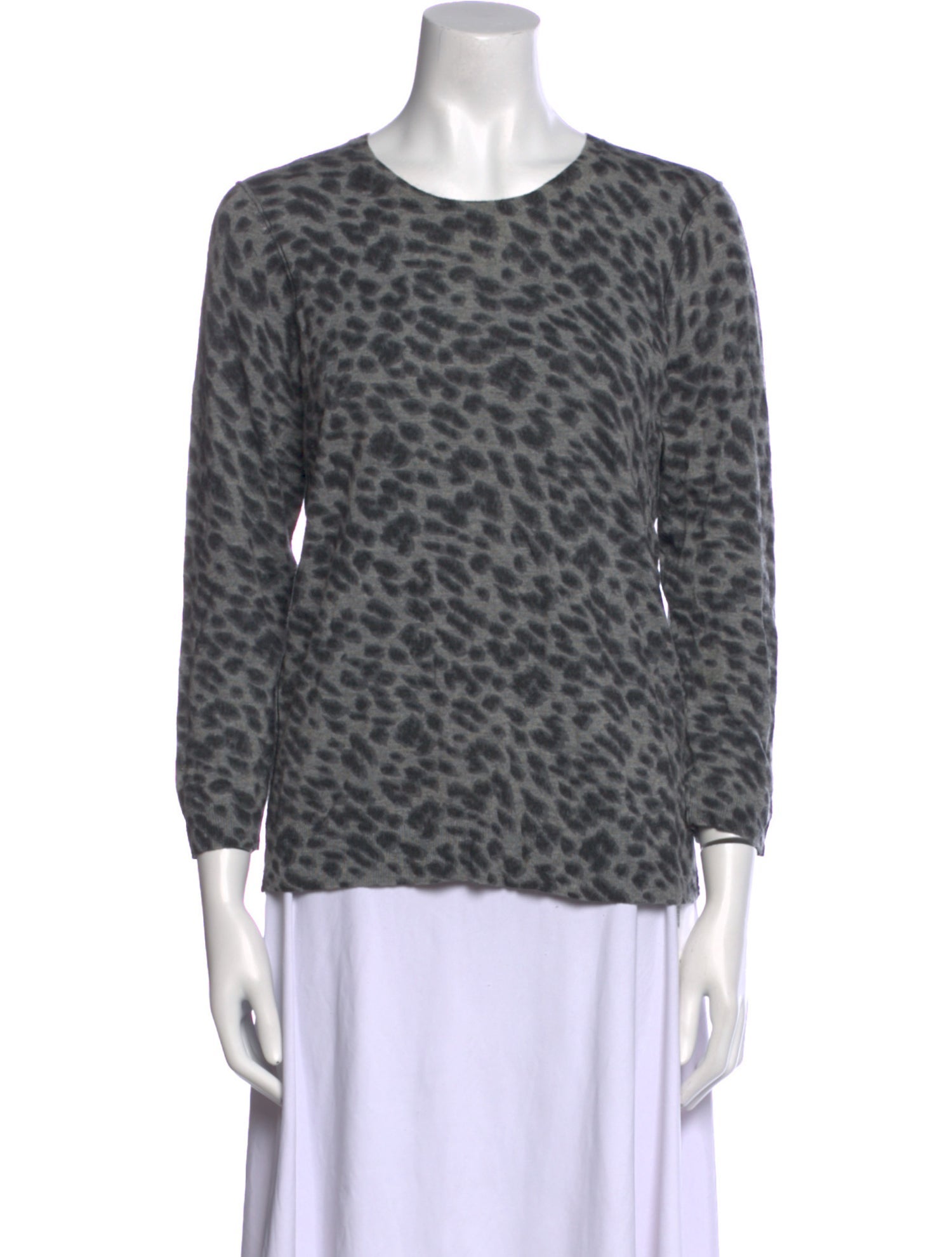 Joie Animal Print Scoop Neck Sweater