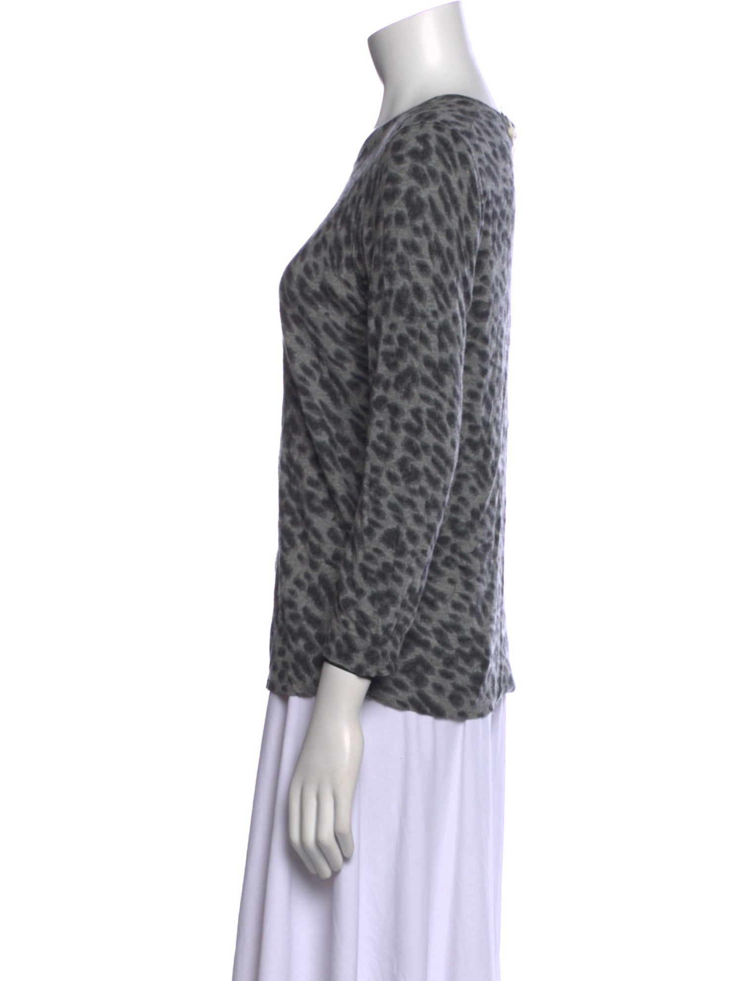 Joie Animal Print Scoop Neck Sweater