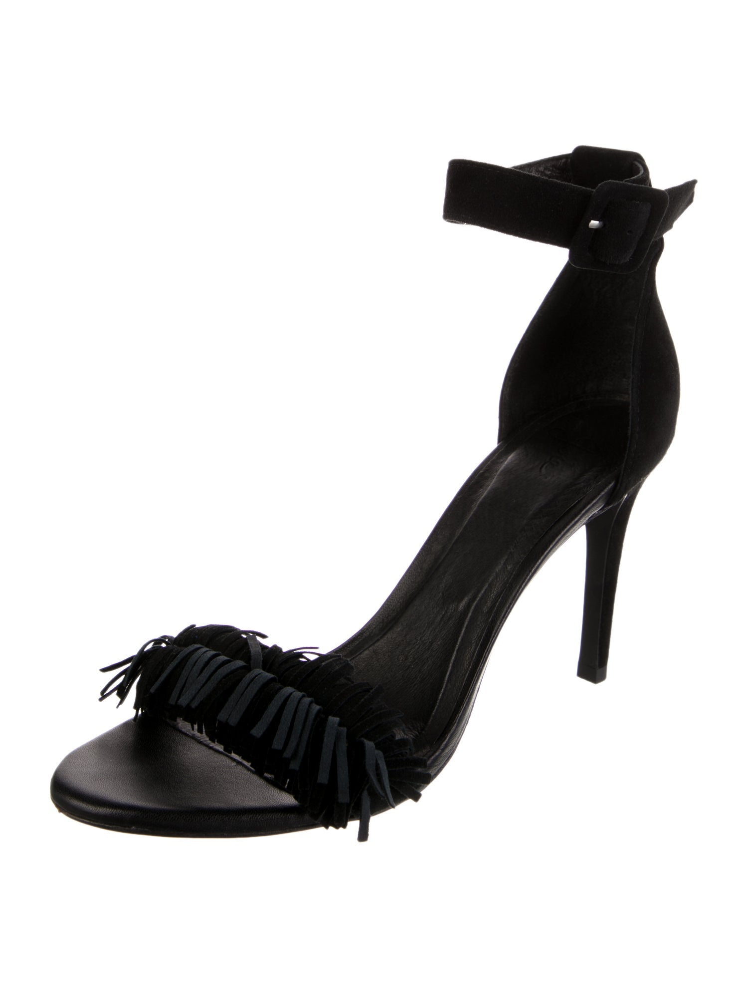 Joie Suede Fringe Trim Accent Sandals