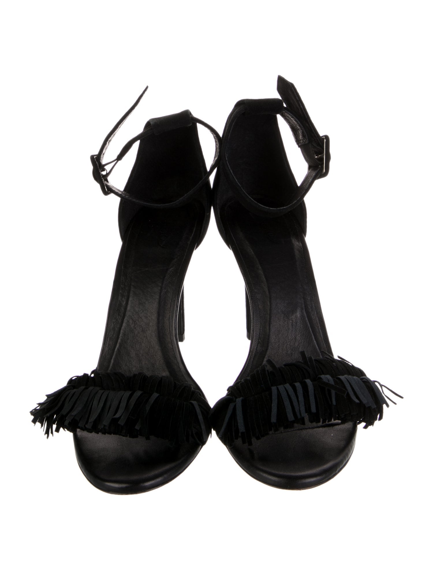 Joie Suede Fringe Trim Accent Sandals