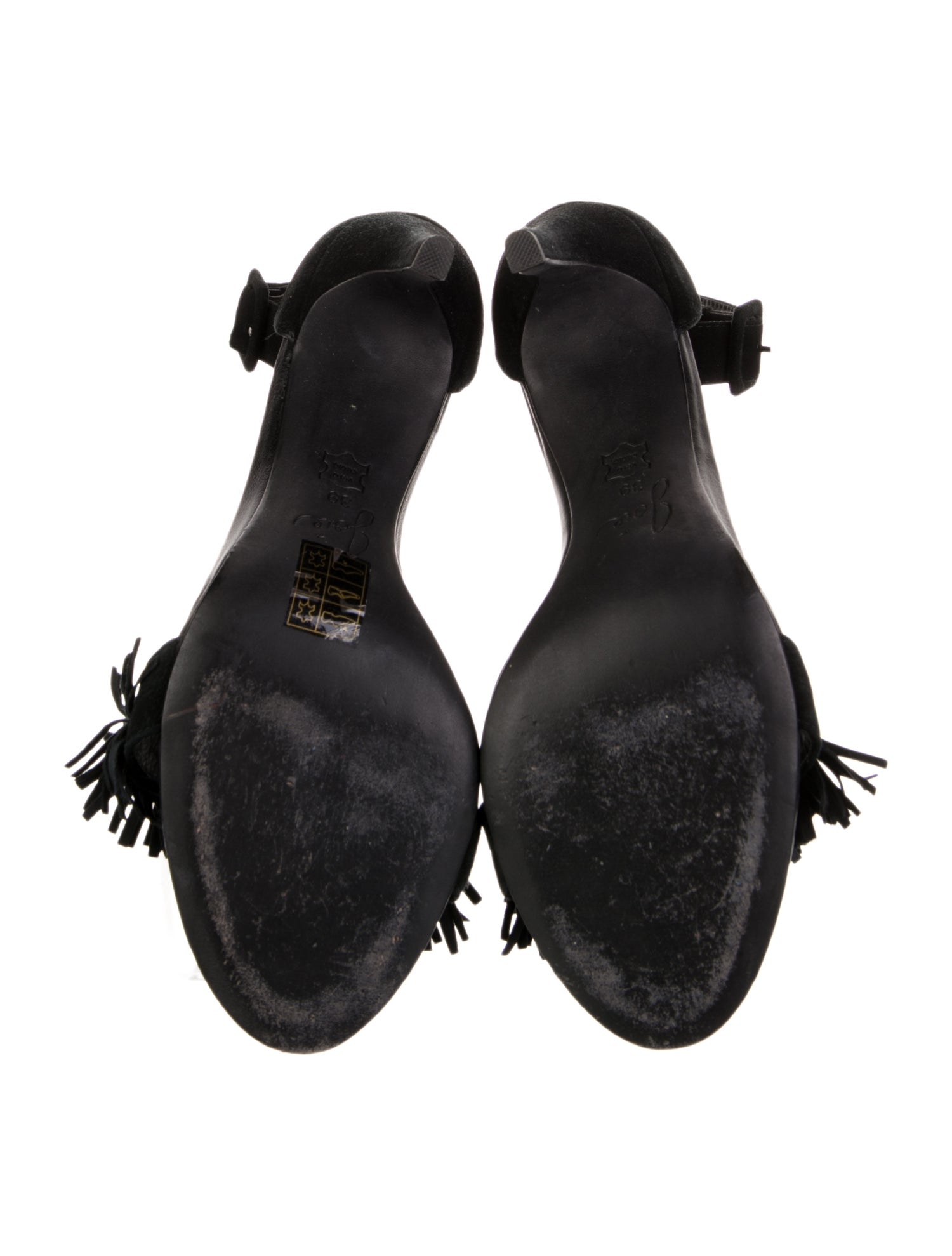 Joie Suede Fringe Trim Accent Sandals