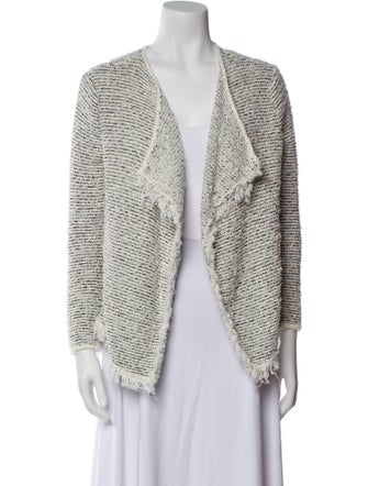 Joie Tweed Pattern Open Front Sweater