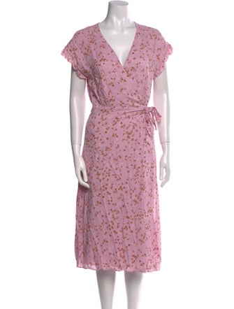 Joie Floral Print Midi Length Dress