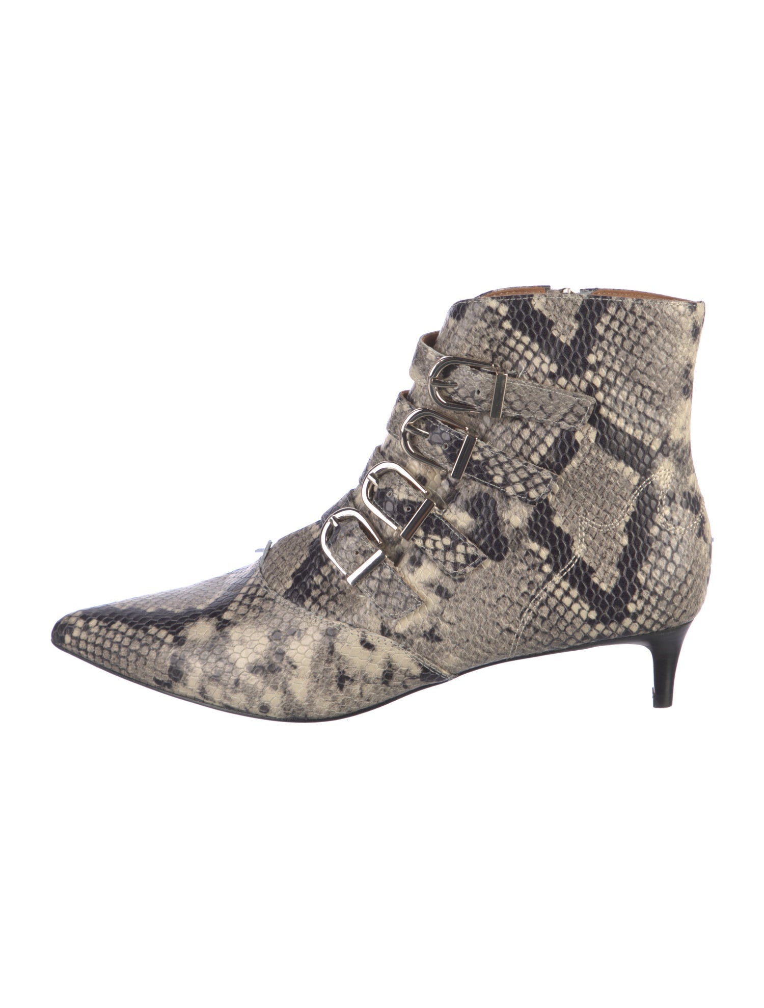 Joie Leather Animal Print Lace-Up Boots