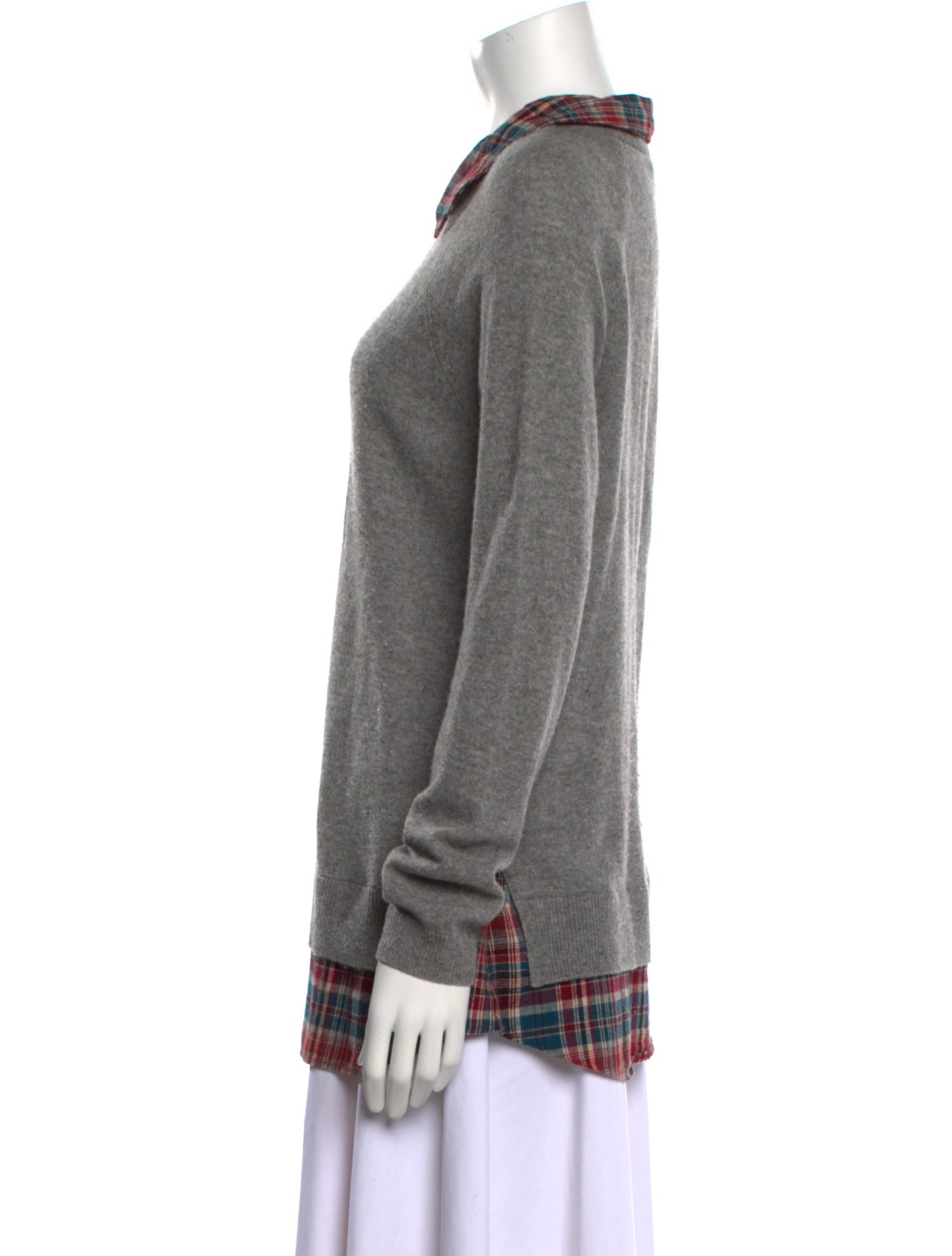 Joie Cashmere Plaid Print Sweater