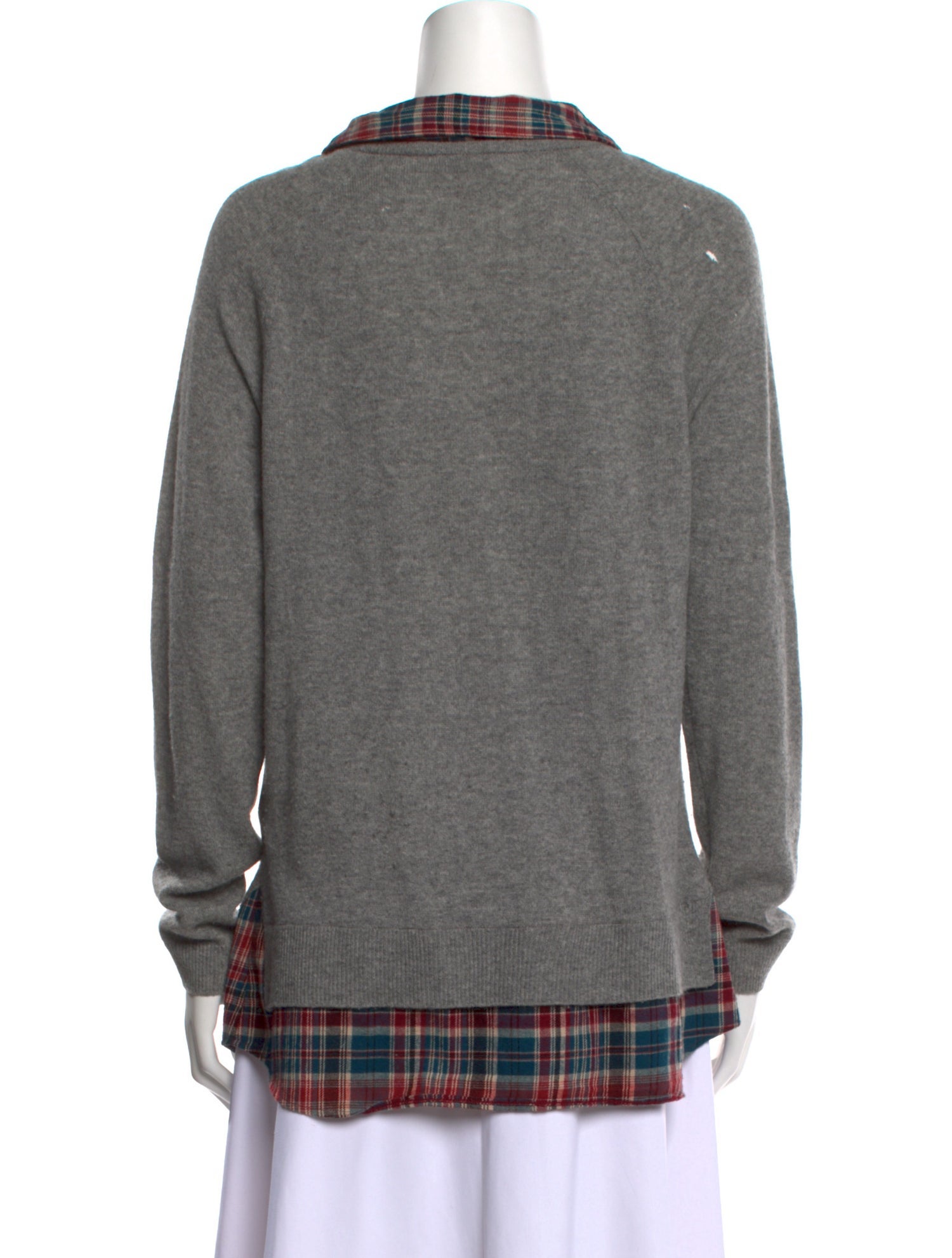 Joie Cashmere Plaid Print Sweater