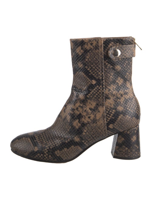Joie Leather Animal Print Boots