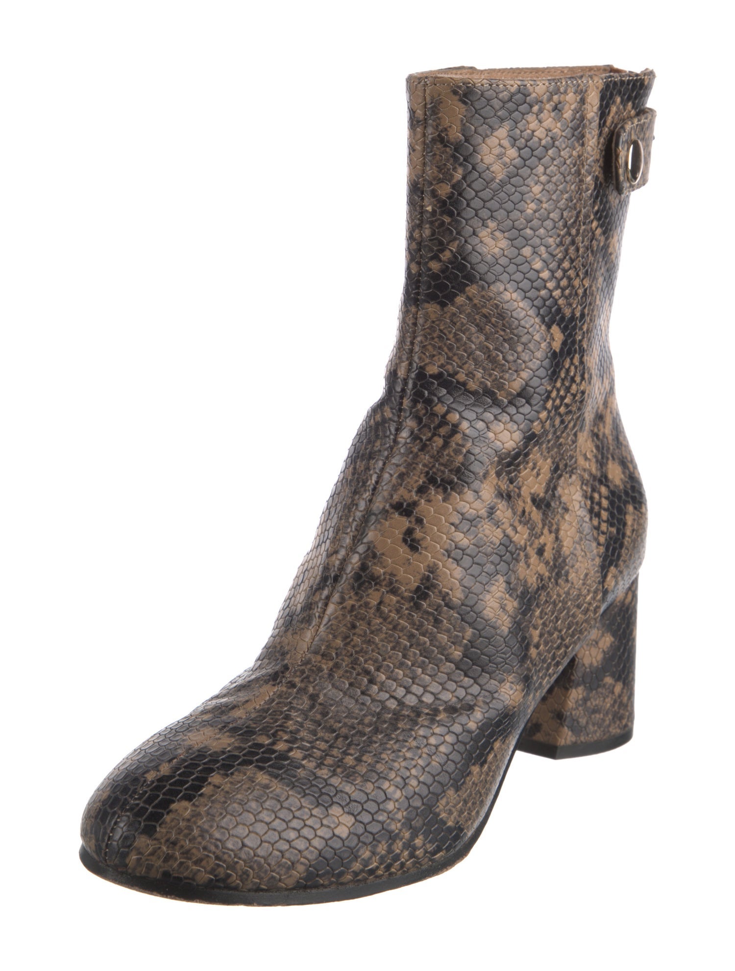 Joie Leather Animal Print Boots
