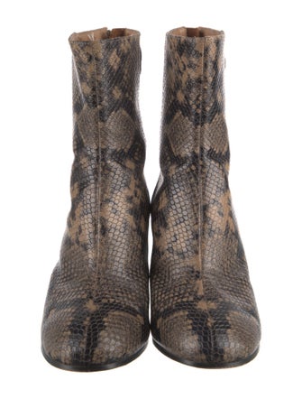 Joie Leather Animal Print Boots