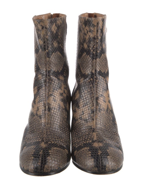Joie Leather Animal Print Boots
