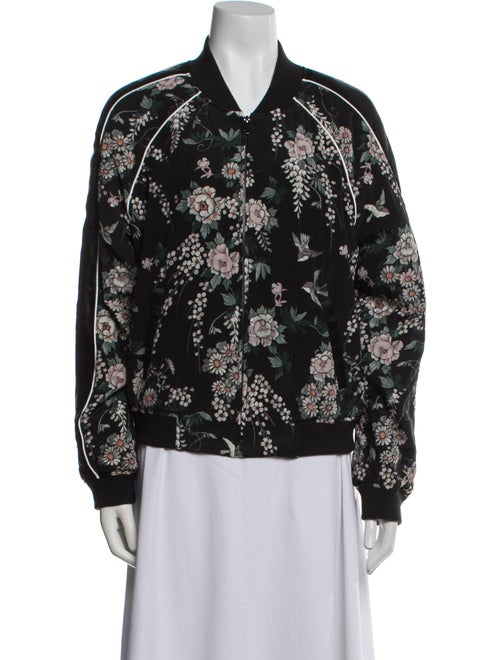 Joie Silk Floral Print Bomber Jacket
